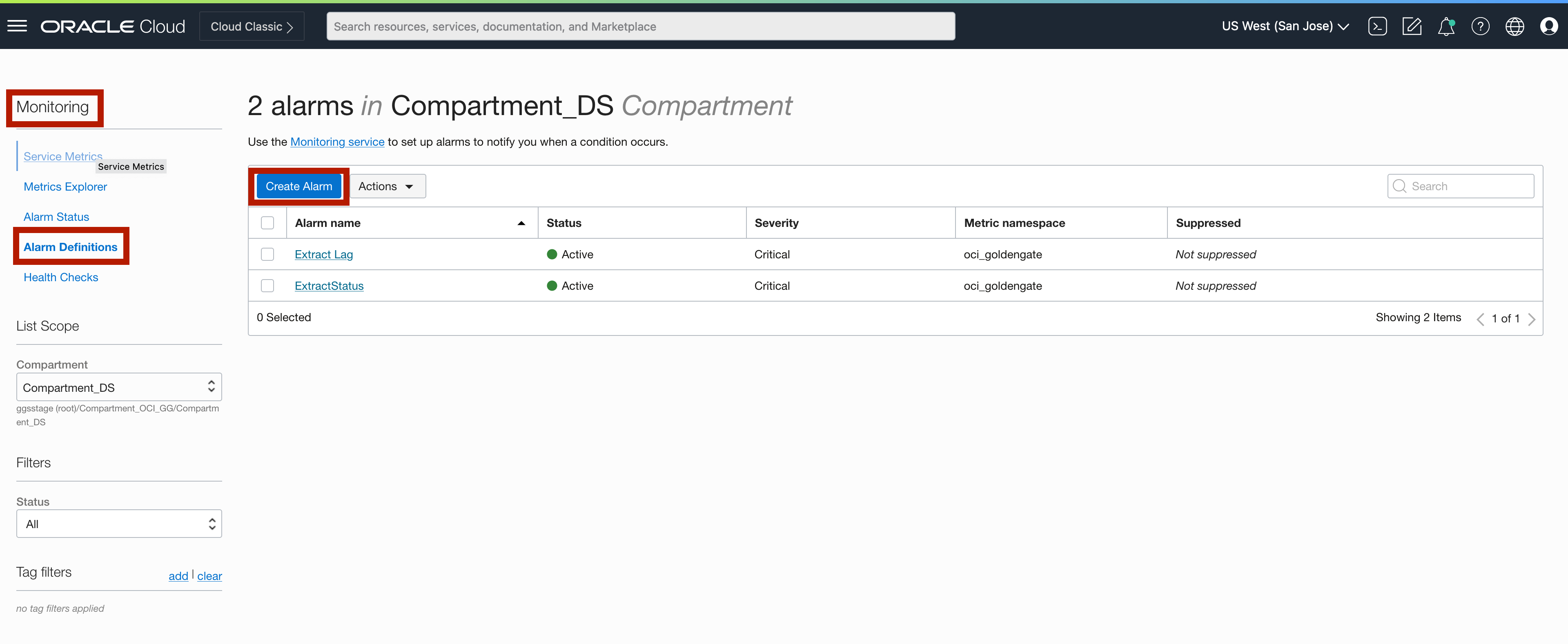 OCI GoldenGate Metrics