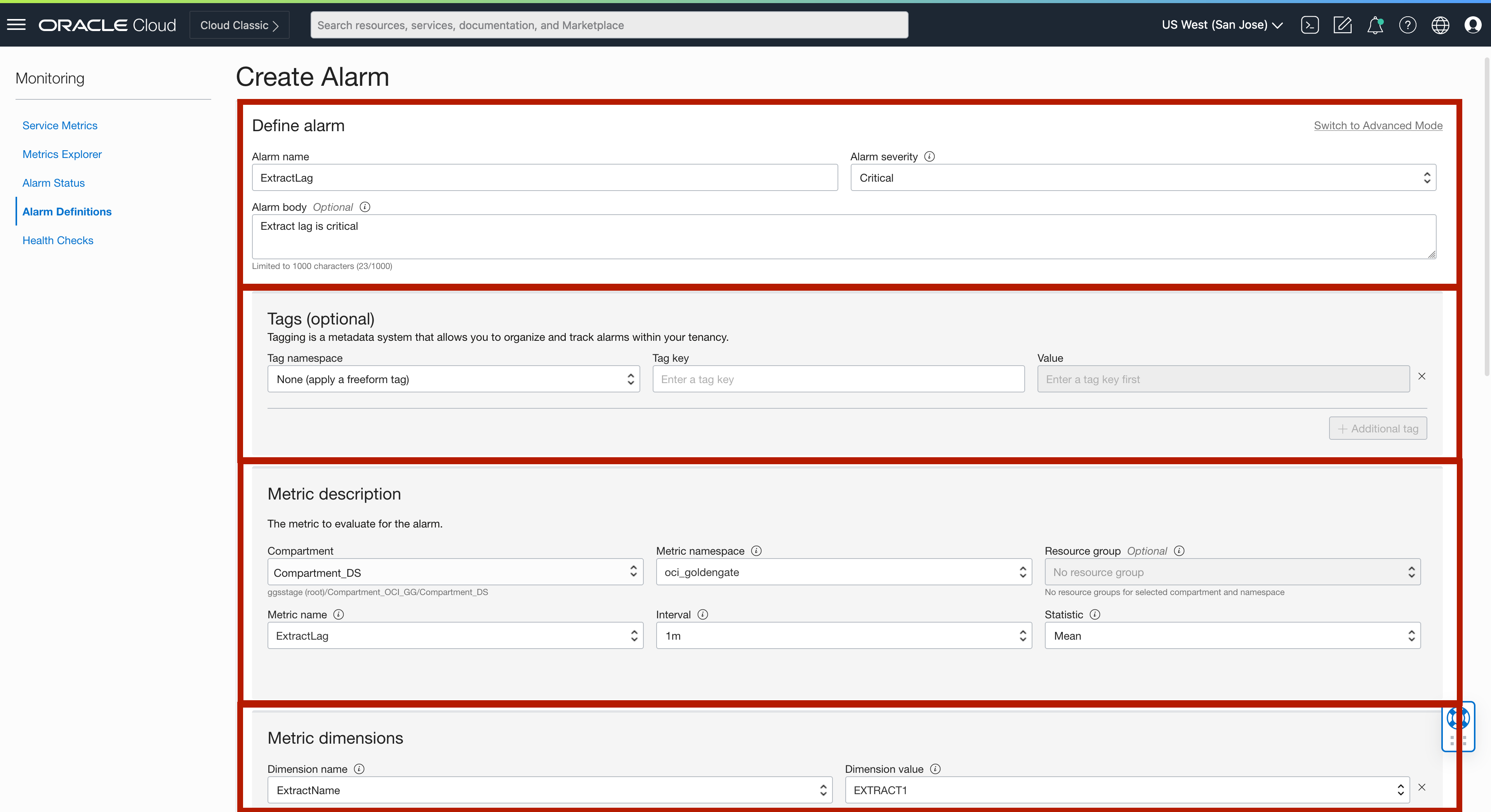 OCI GoldenGate Metrics