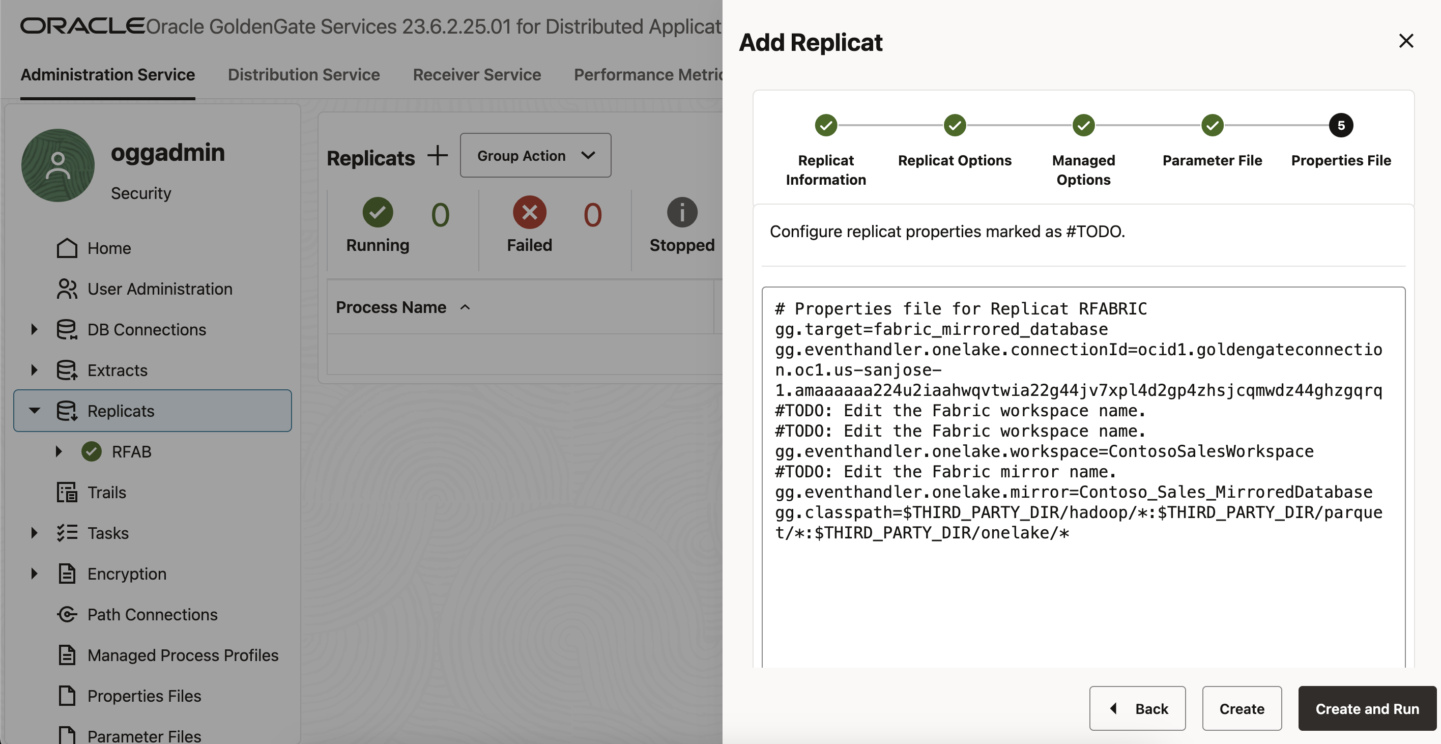 Create & Run Replicat