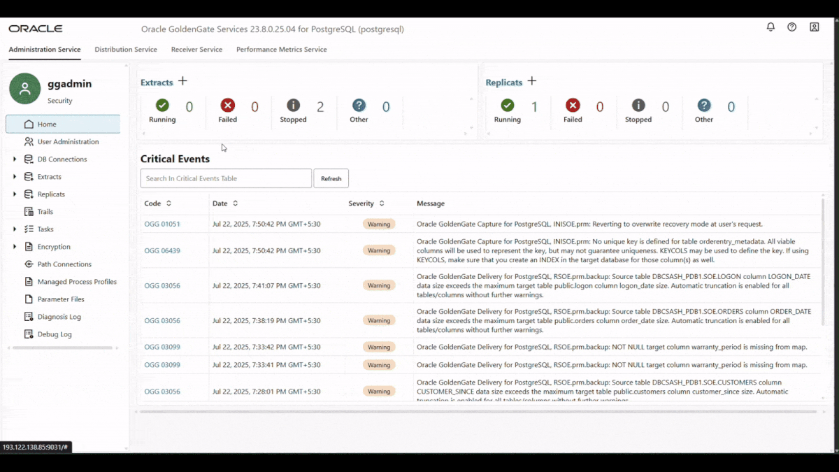 Image 10 : Start CDC Extract