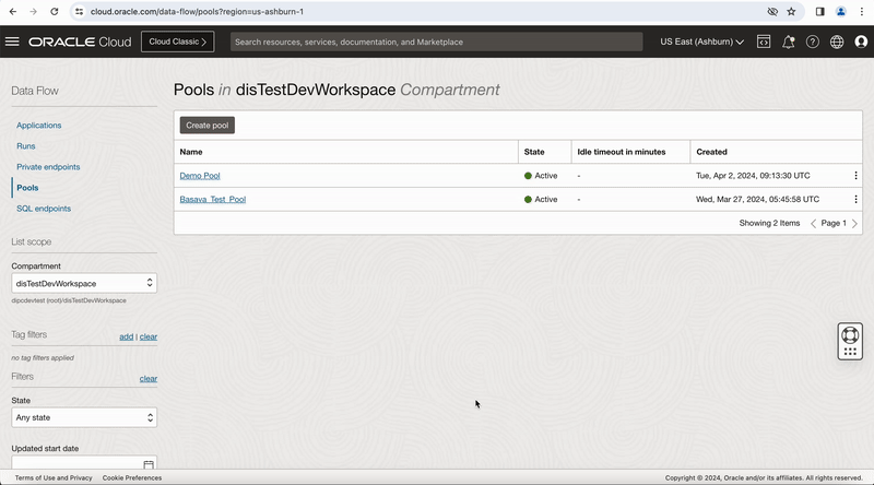 Figure-11: Viewing the job run from OCI Dataflow
