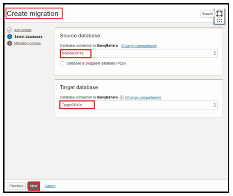 create migration details