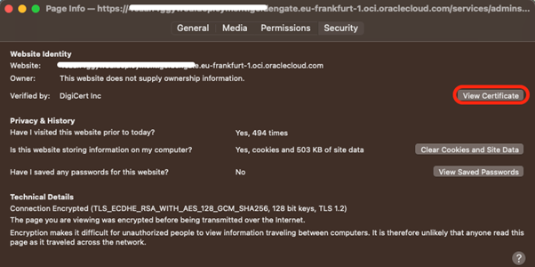 OCI GoldenGate Certificate Download 3