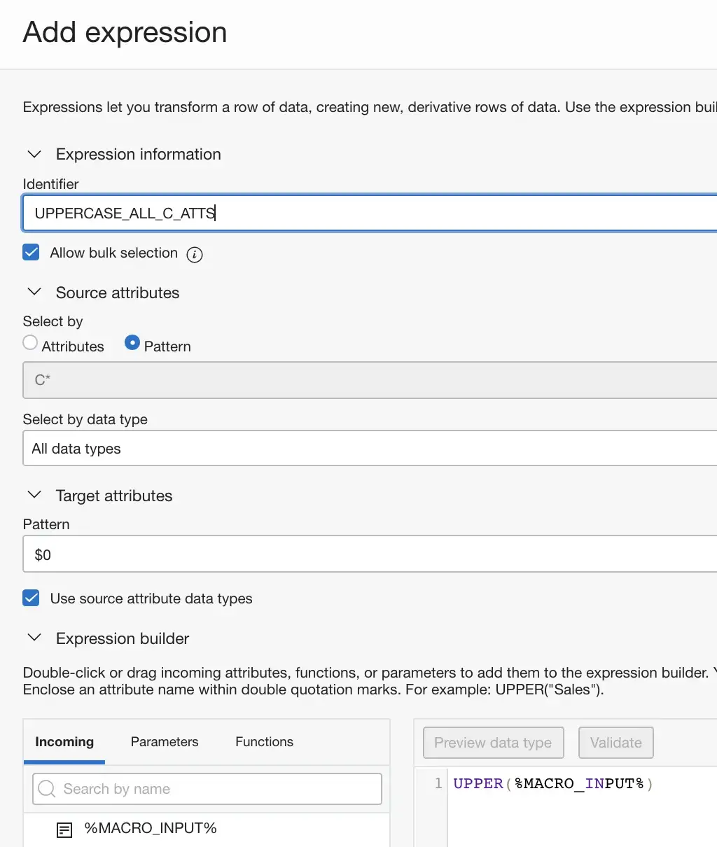 transform data using rules, detail