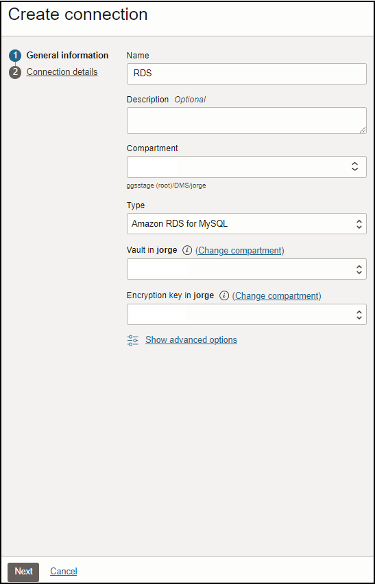 source db connection general information