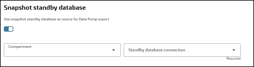 Snapshot standby database connection