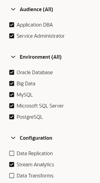 Filter Stream Analytics under Configuration