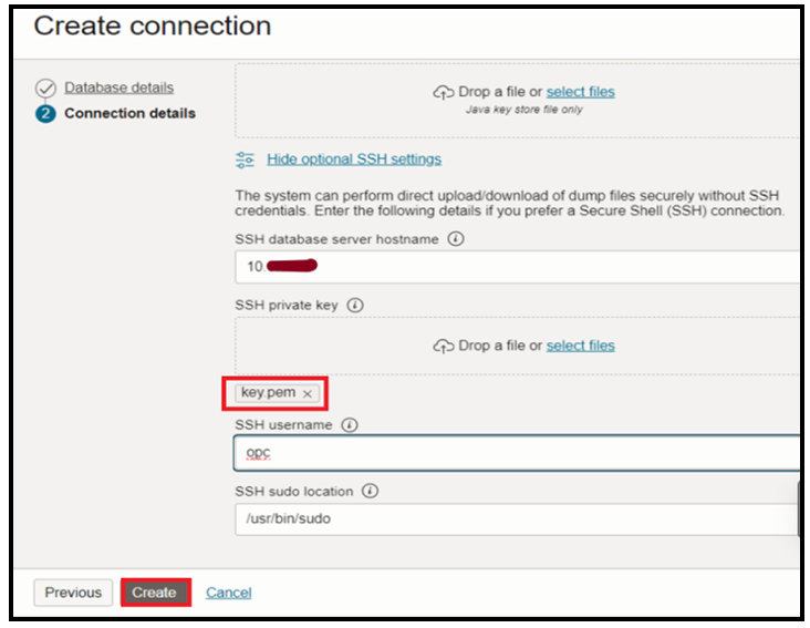 target connection key
