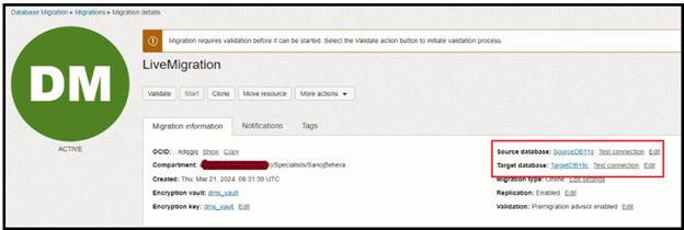 test source and target