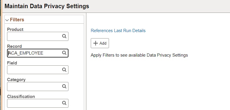 Data Privacy Maintenance filter