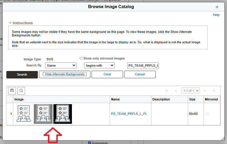 Show alternate backgrounds