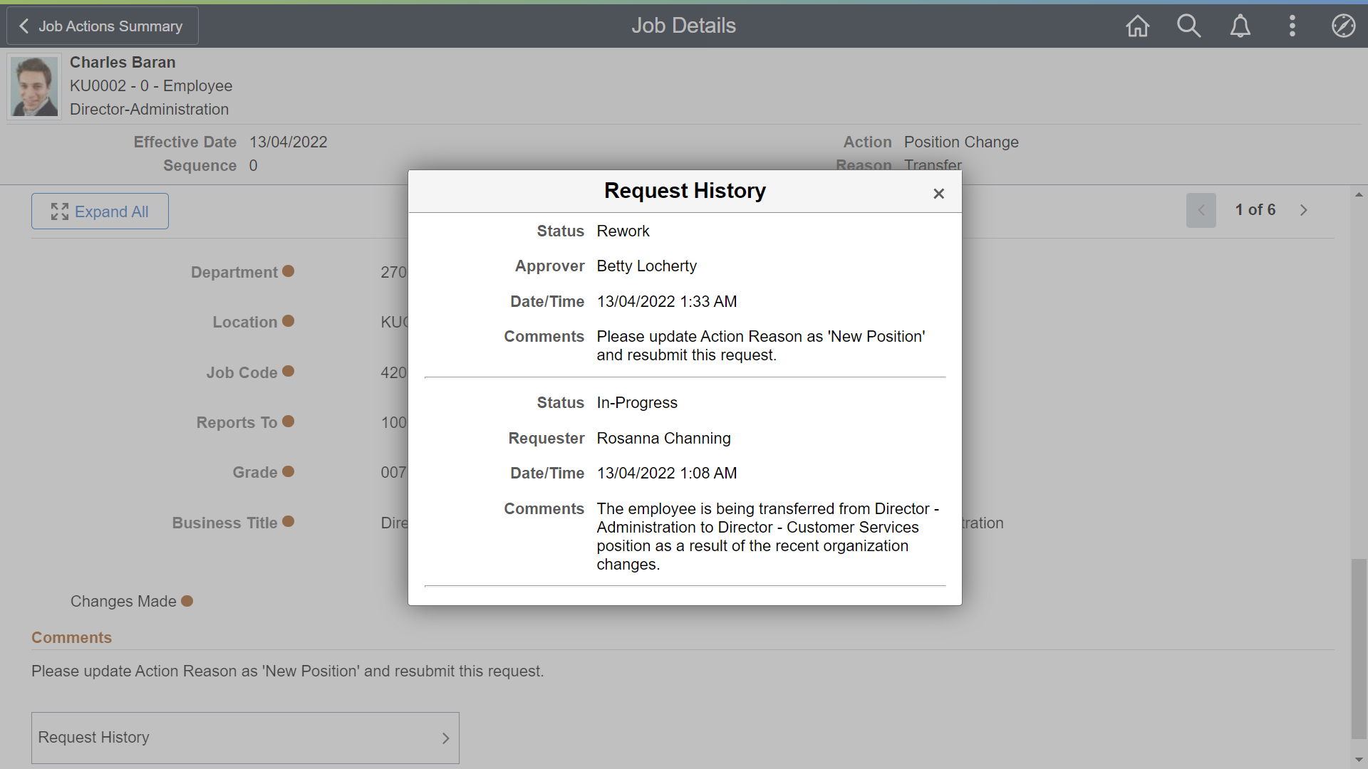 Job Data Modernization - Comments History
