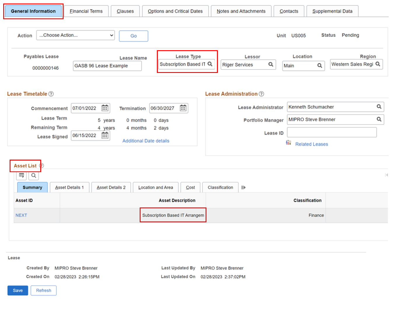 Lease General Information