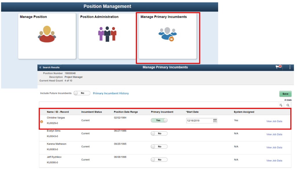 Fluid Position Manage Primary Incumbents
