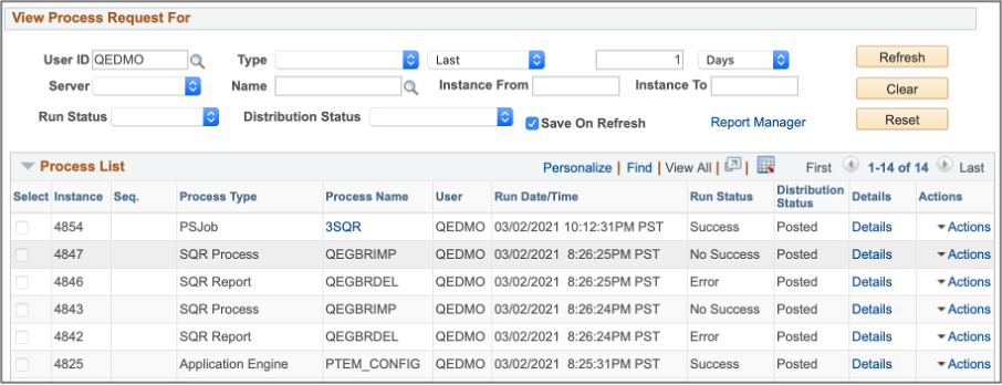 Clear button and Reset button