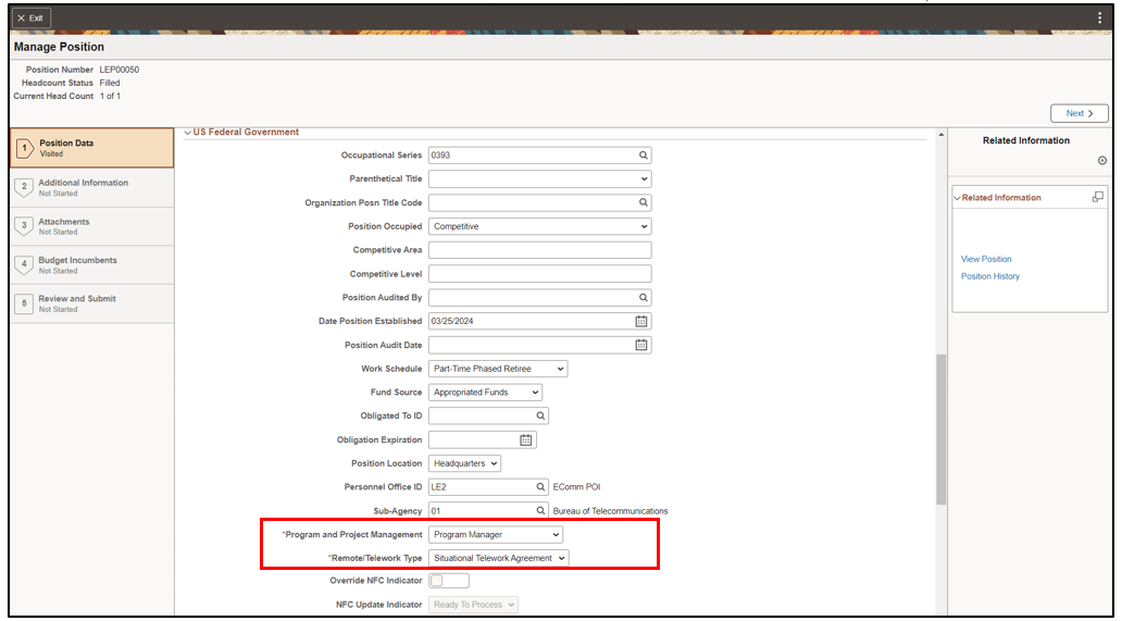 US Federal Position Data