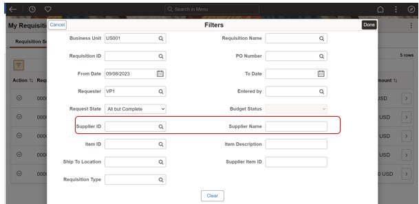 Supplier ID or Supplier Name in Filter