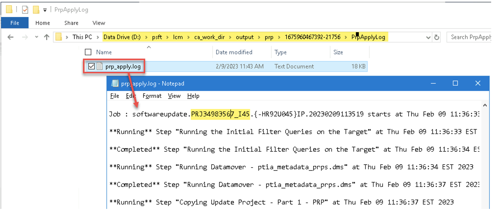 change assistant processing