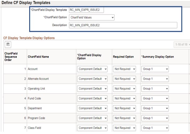 Define CF Display Template