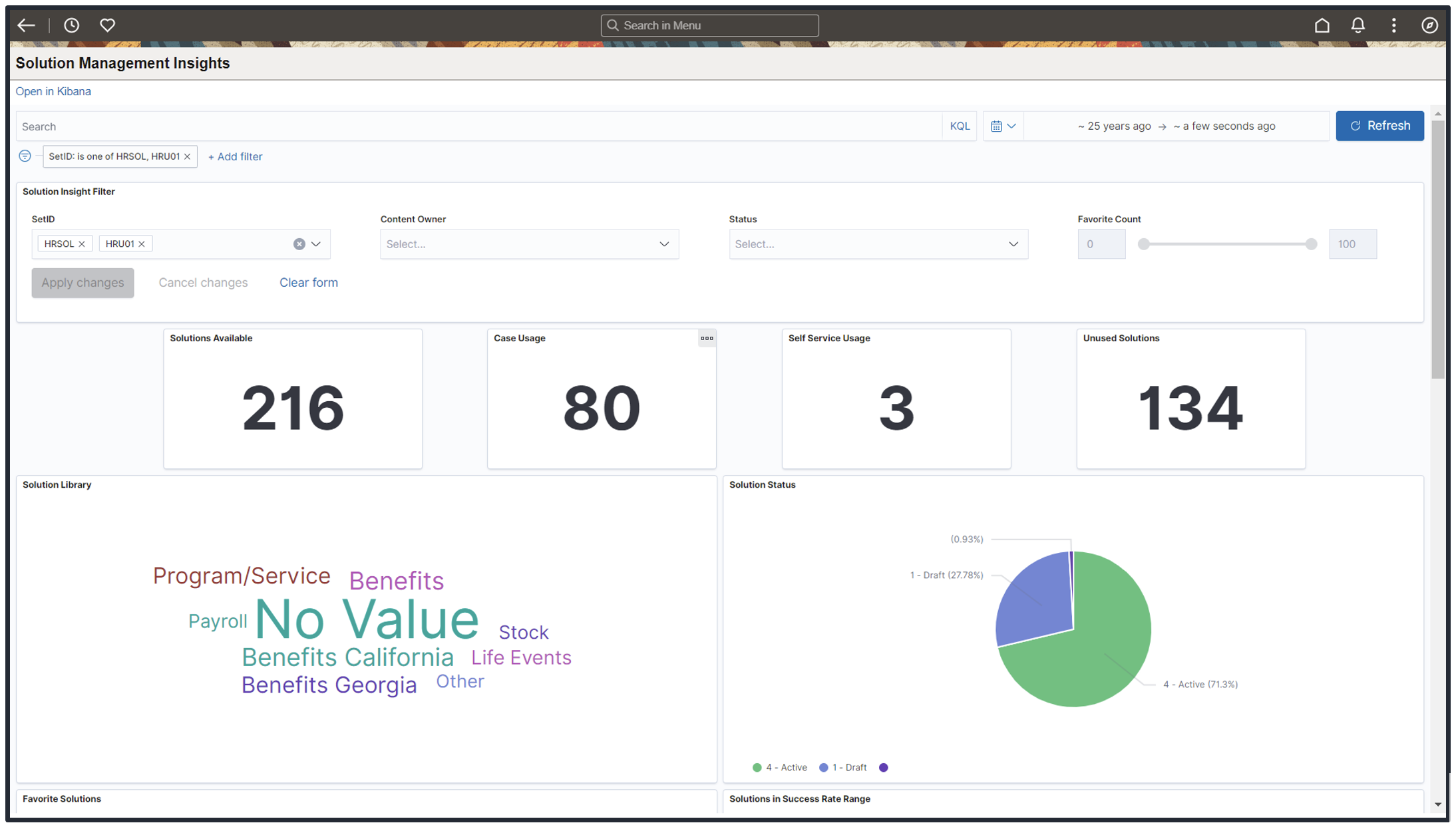 Solution management insights