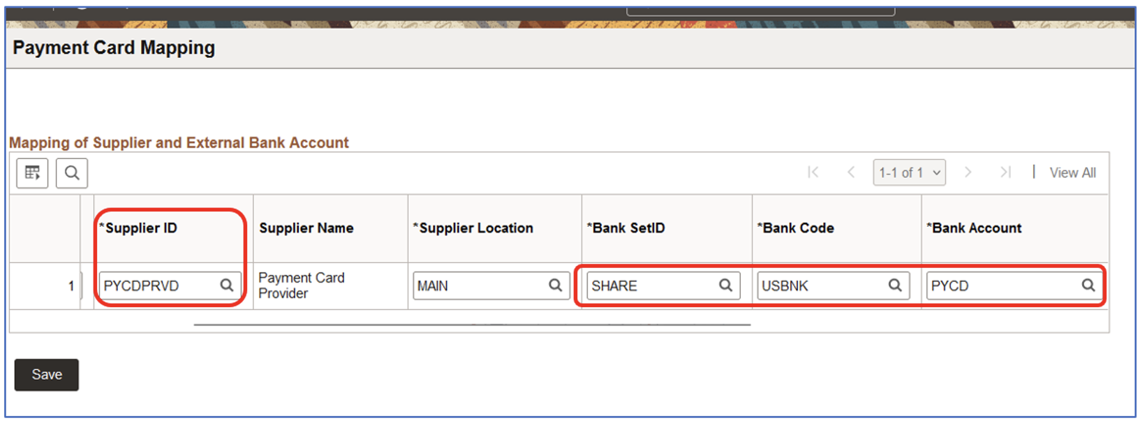 Payment card mapping