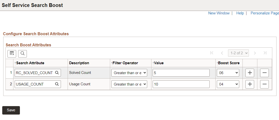 Self Service Search Boost