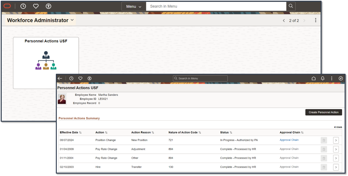 US Federal HR Personnel Action Request