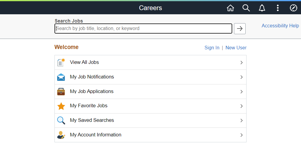 Accessibility Help on the Careers page
