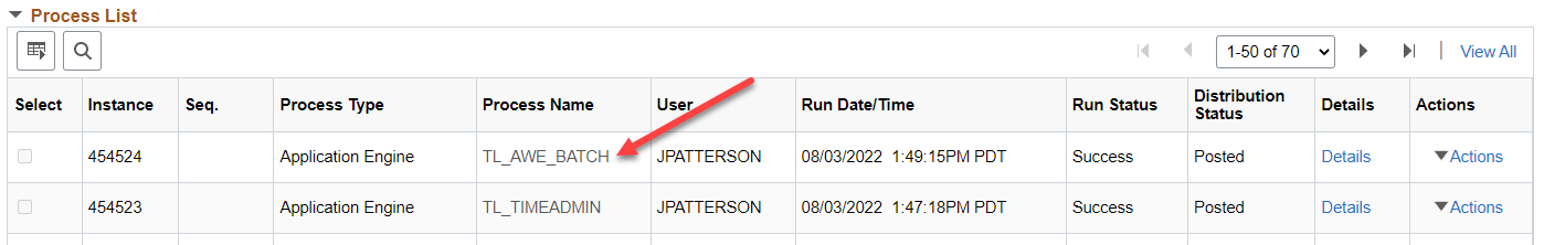 TL_AWE_BATCH application engine in Process Monitor