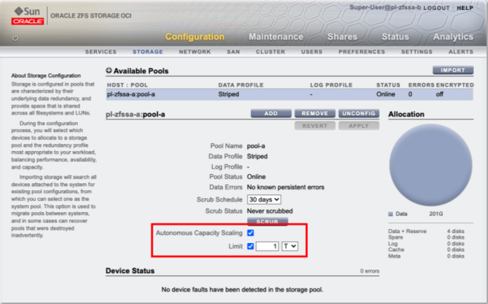 ZS-OCI Automatic capacity expansion