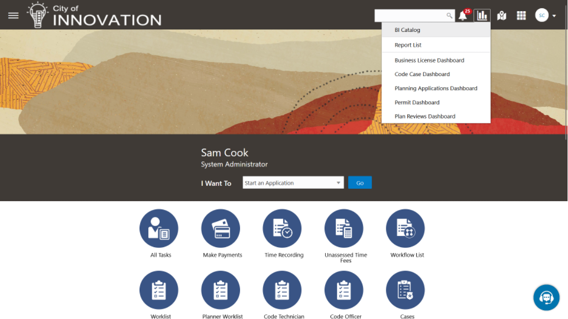 Reporting and Analytics Menu