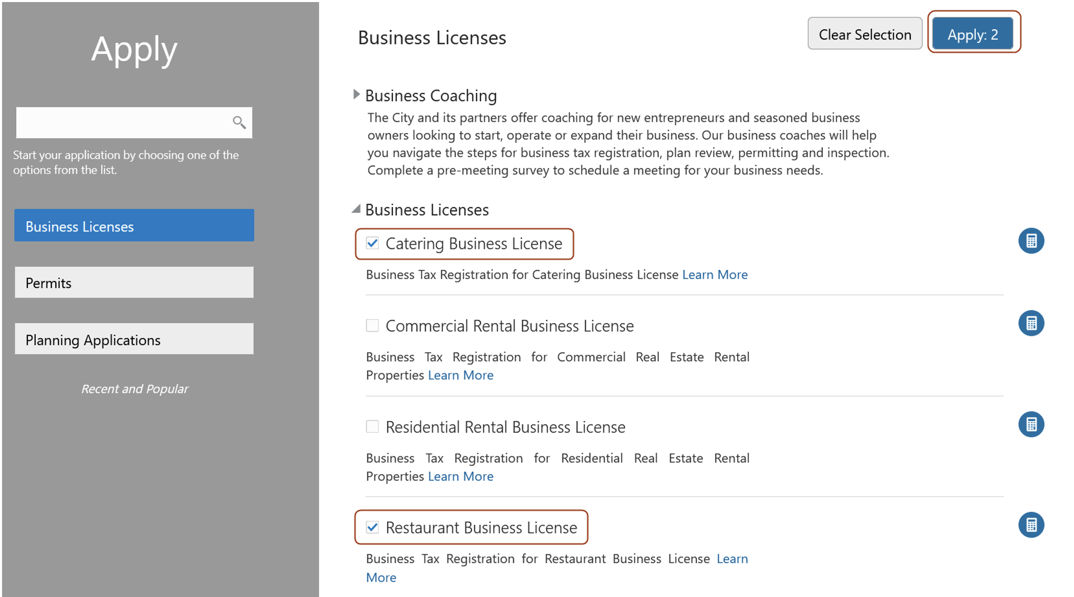 Business Licenses: Single Intake for Multiple Licenses