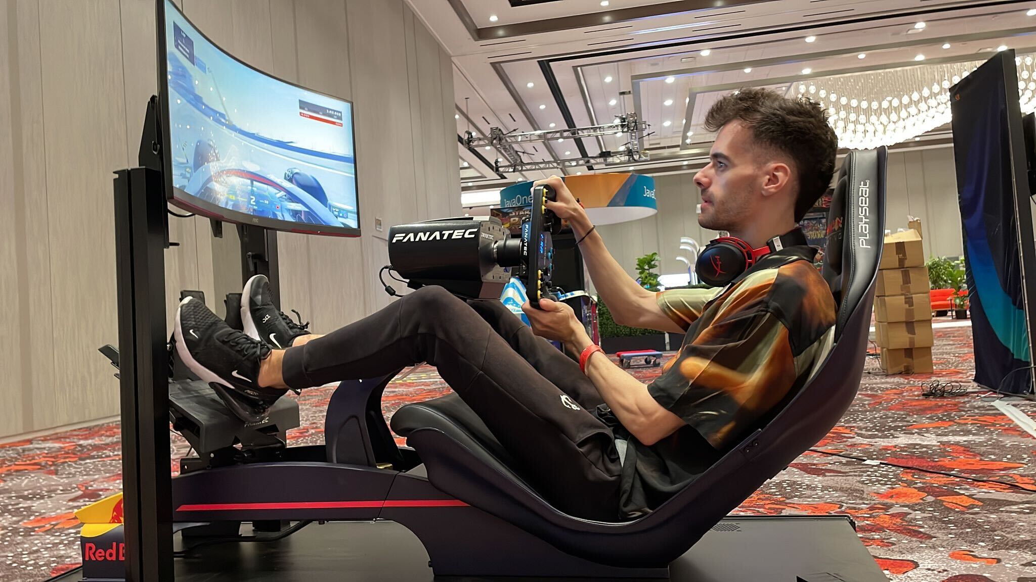 Nacho playing F1 game