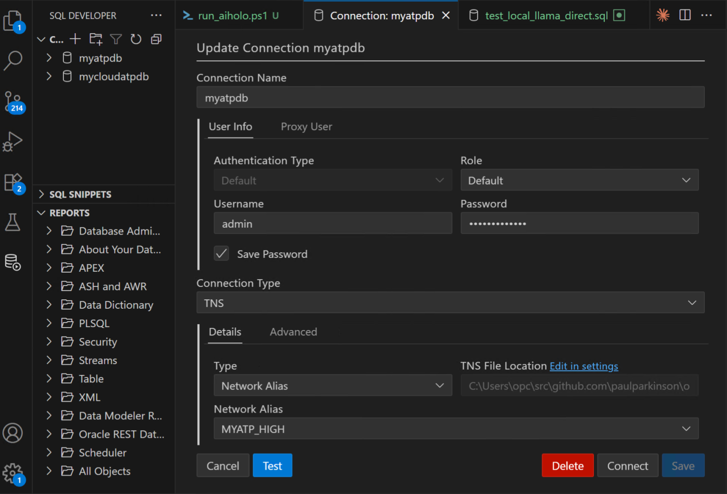 ADB container connection