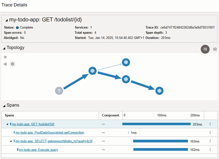 Application Performance Monitoring - Trace Details