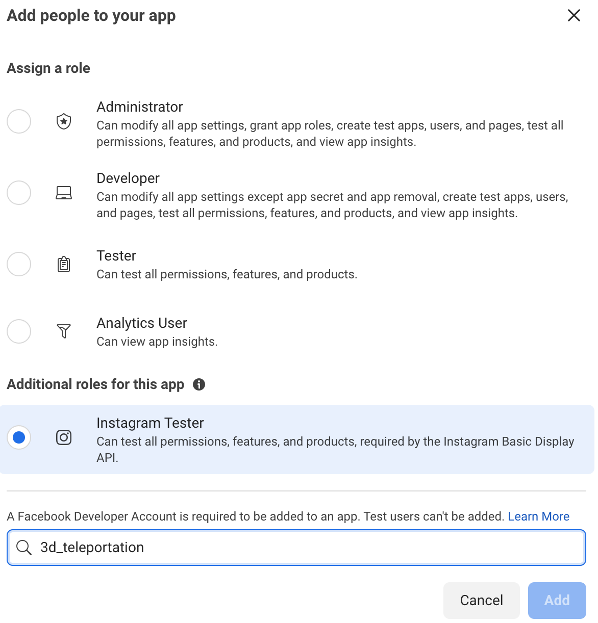 add people for IG app