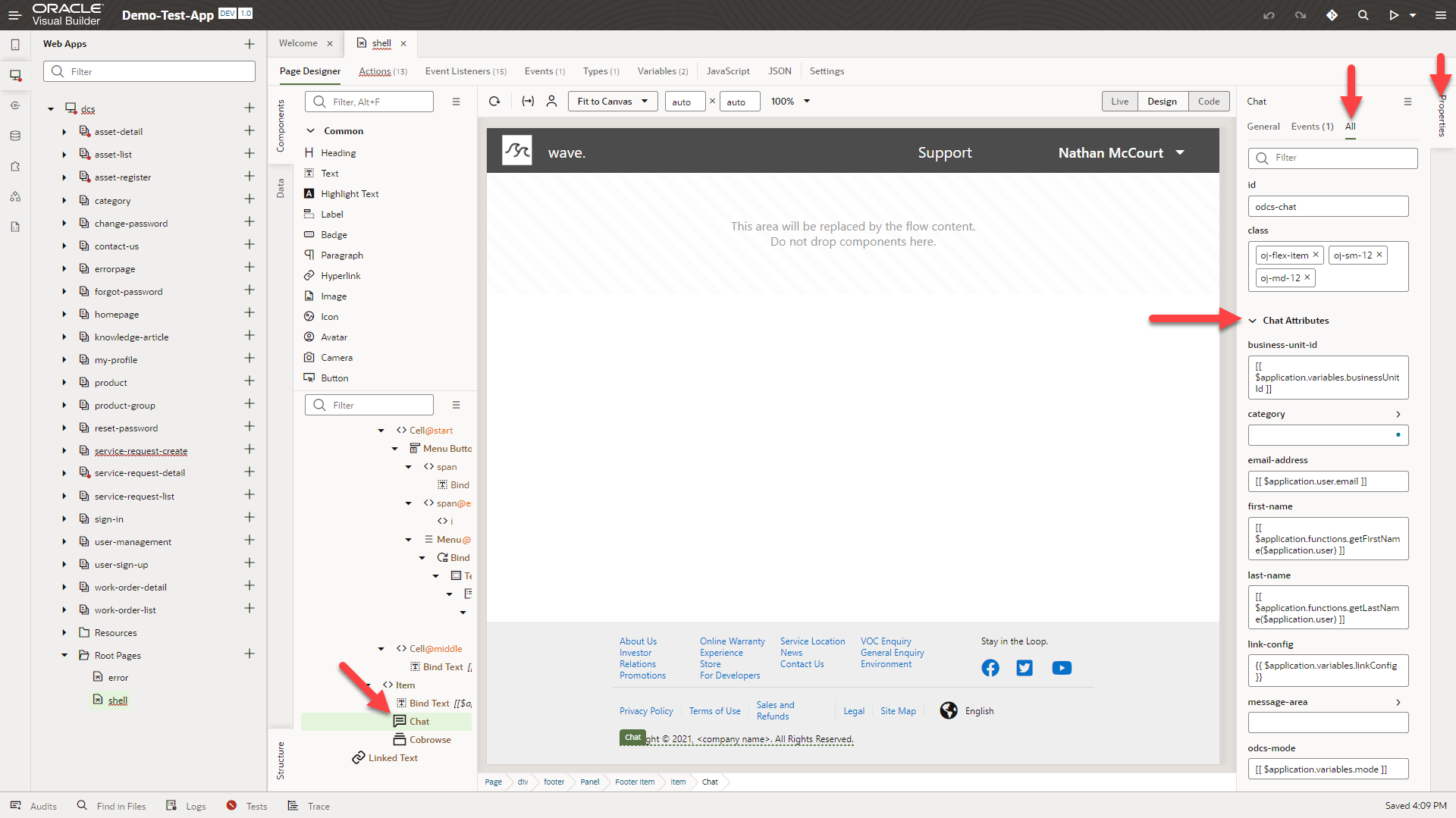 Customize the Properties of DCS Chat