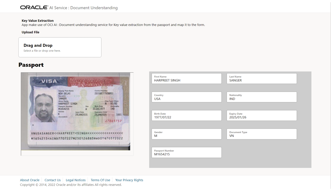 Document Understanding interface