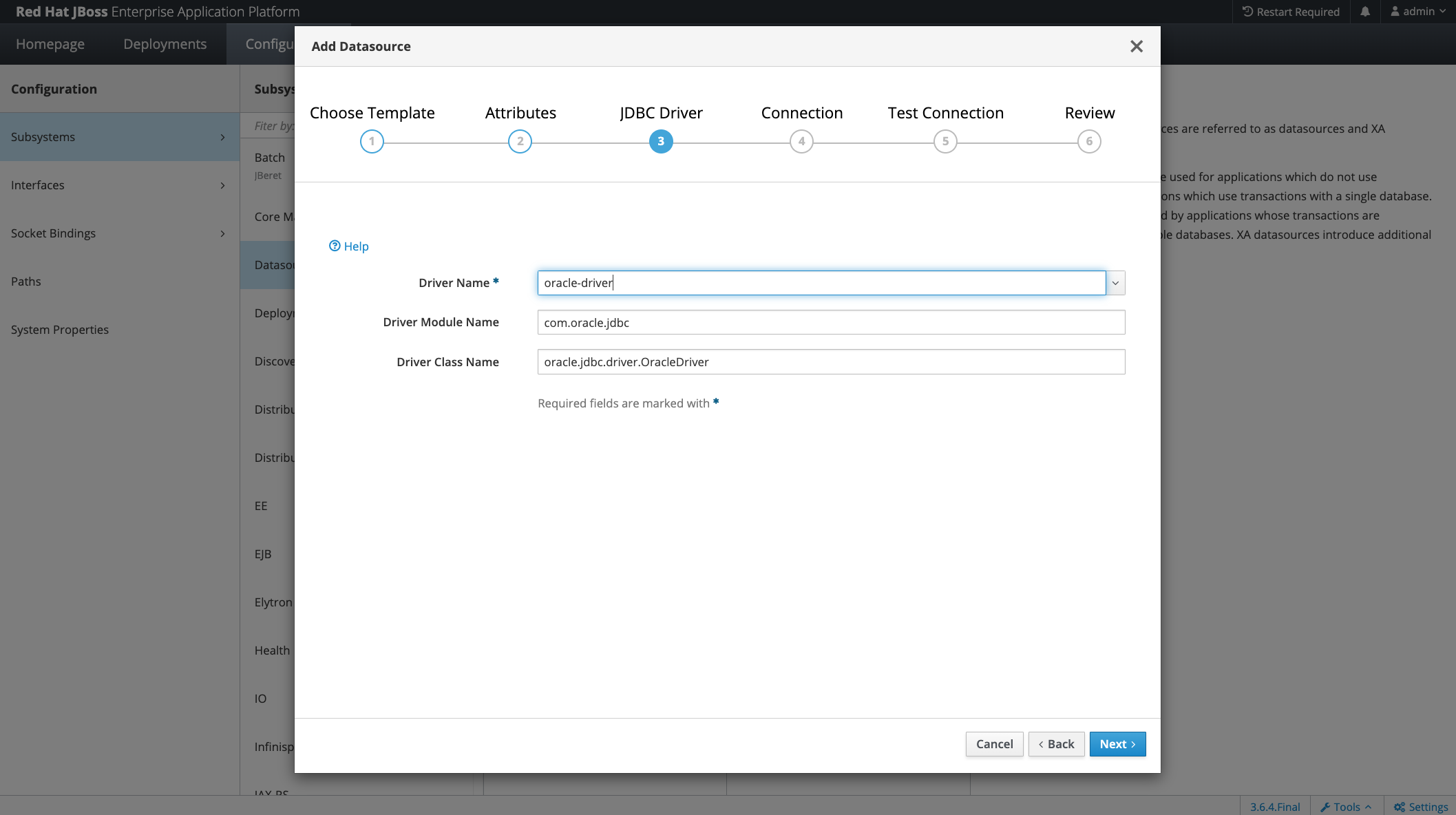 Choose created driver and module