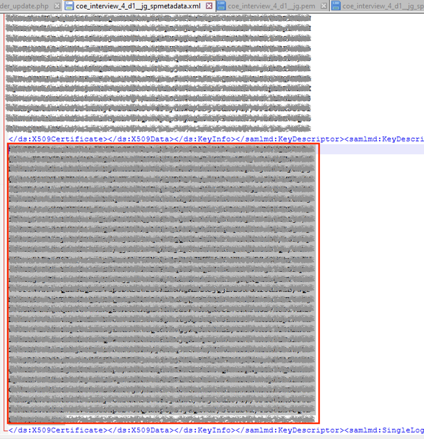 Copy SP Certificate Hash value from SP Metadata