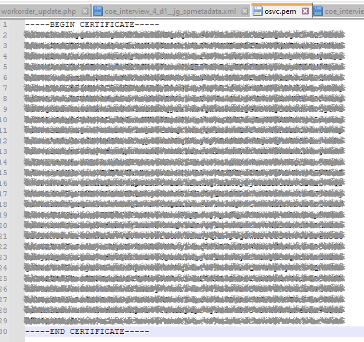 Create PEM File with SP Certificate Hash