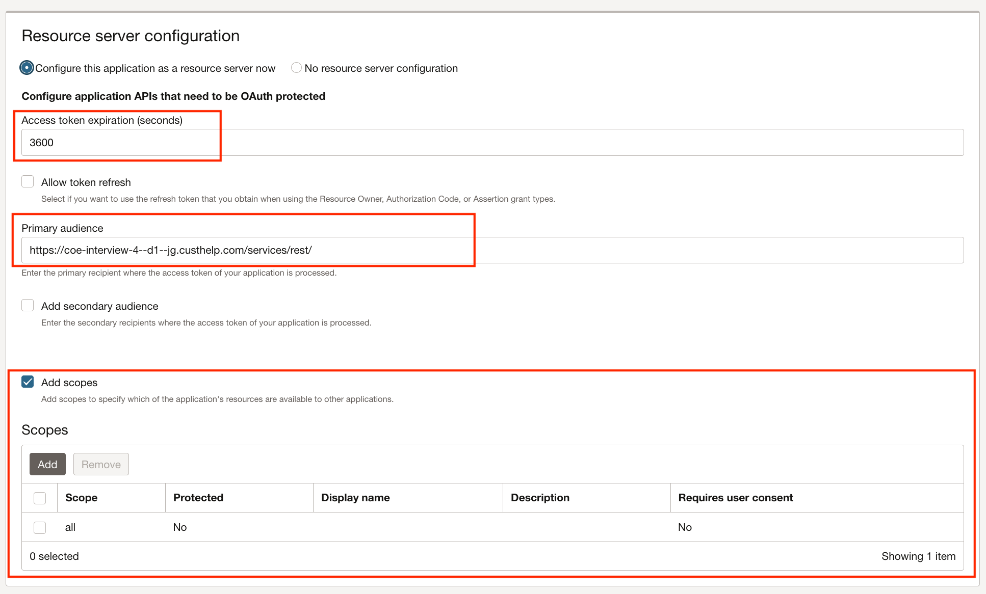 OAuth2 Resource Server Configuration