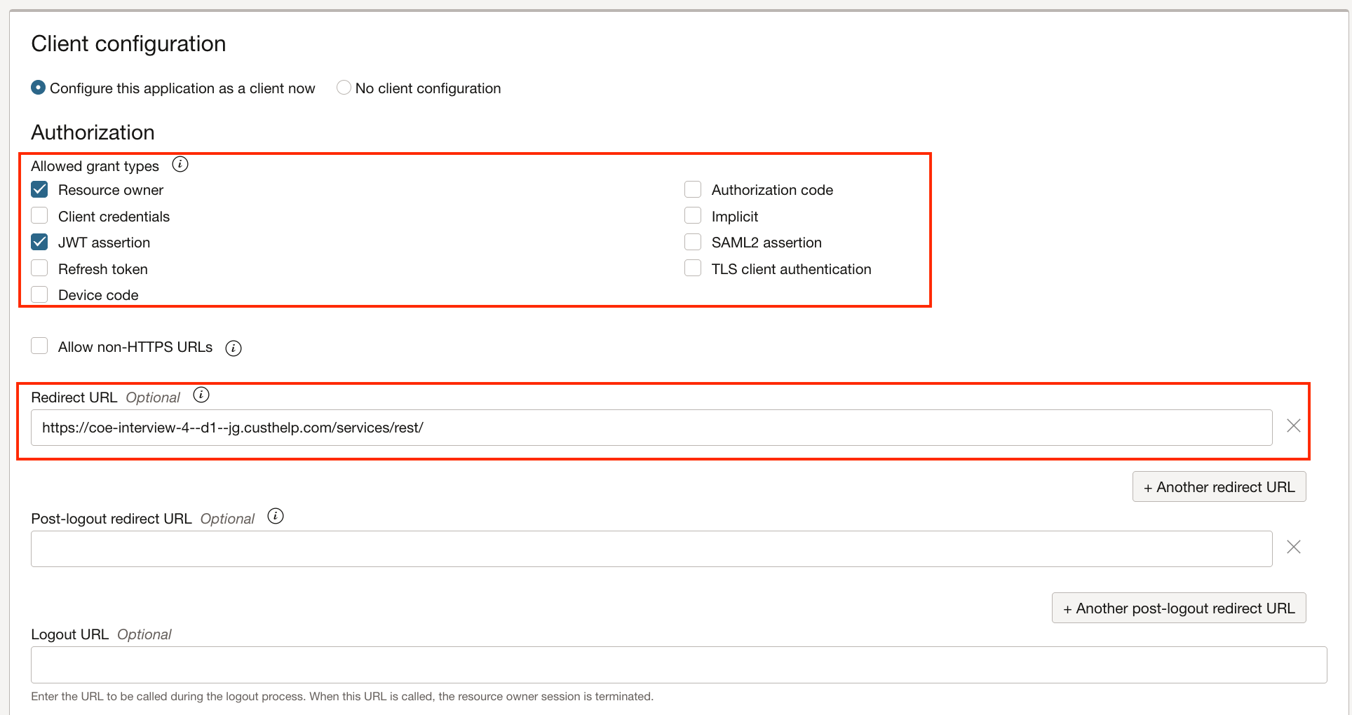 OAuth2 Client Configuration