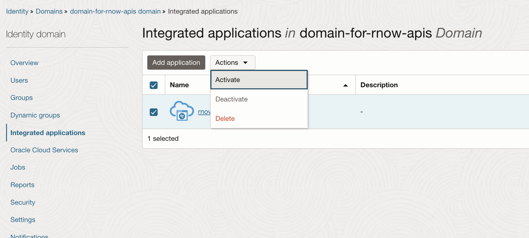Activate Integrated Application
