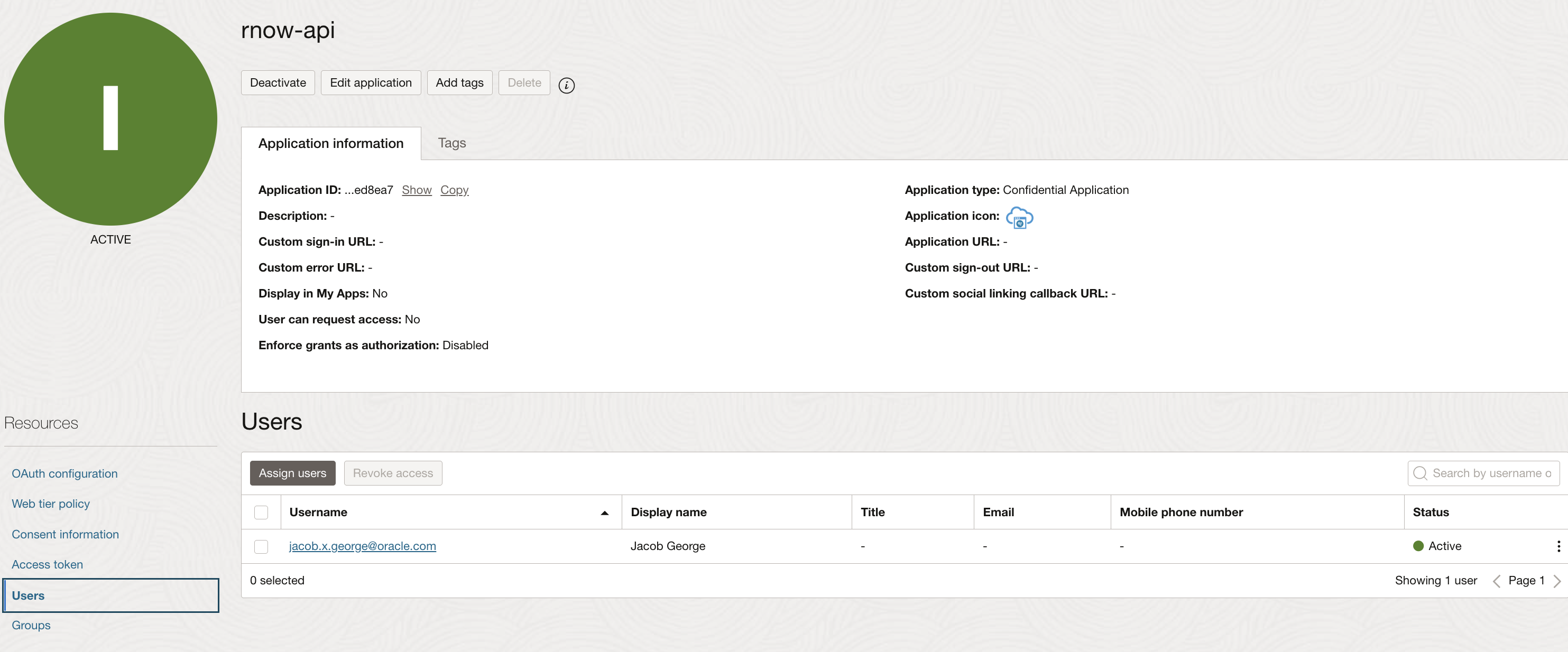 Associate User to Integrated Application