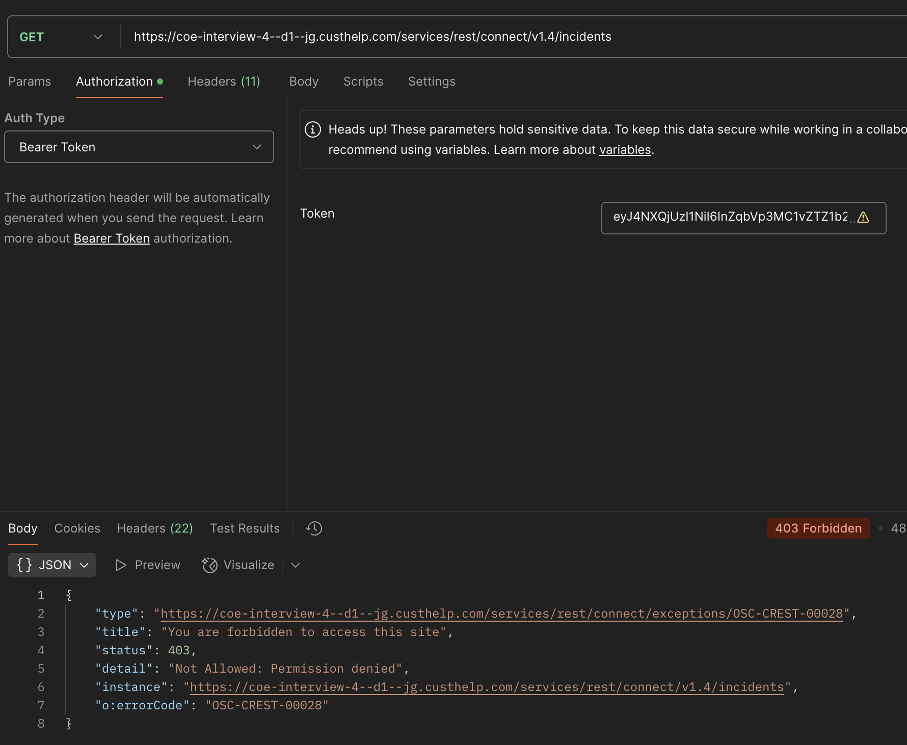 B2C Service REST API Fail With No Permission