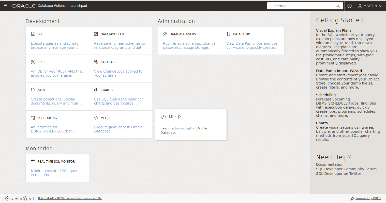 DB Actions Launchpad