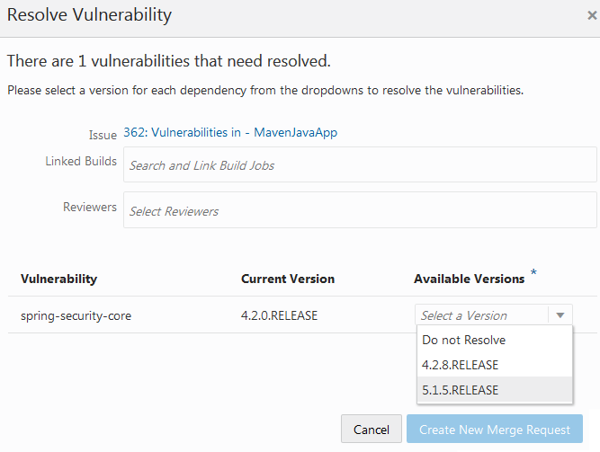 Resolve Vulnerability