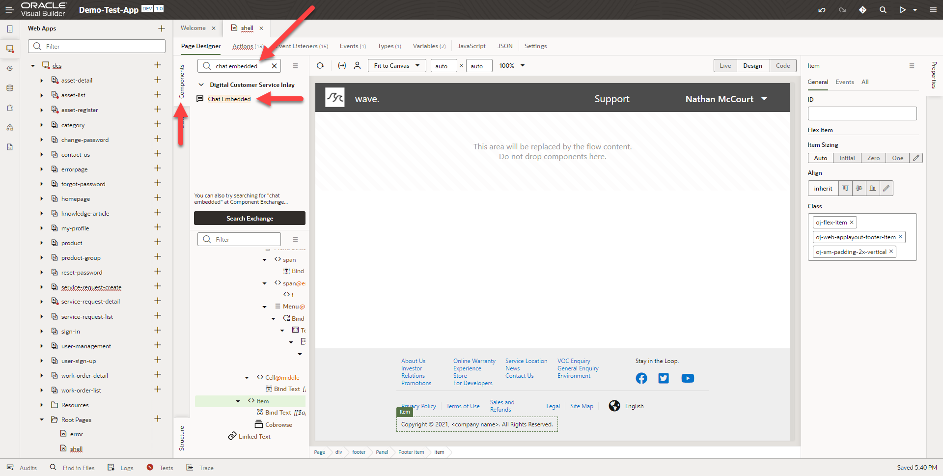 Adding chat inlay to DCS app 