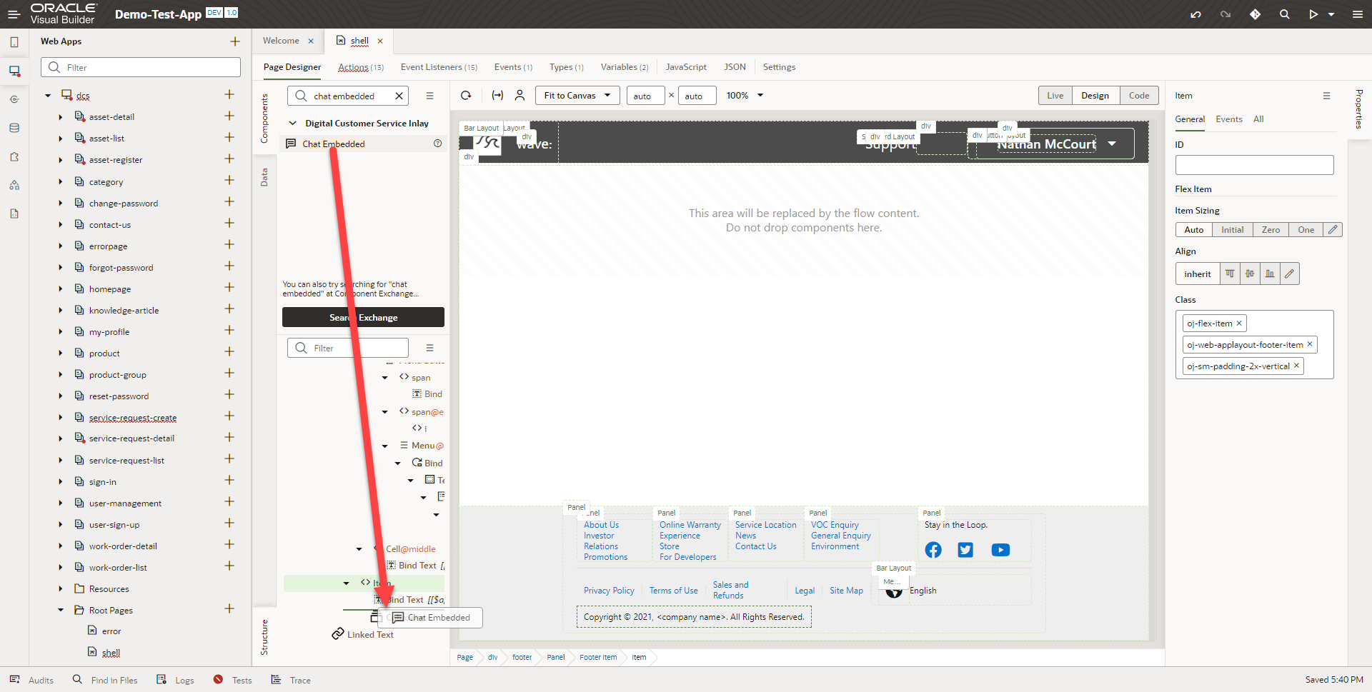 Adding Chat inlay to DCS App